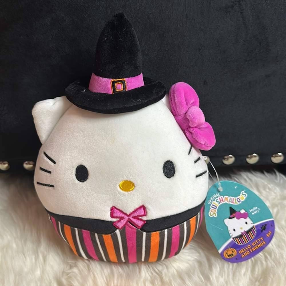 Hello Kitty witch squishmallow with tag attached